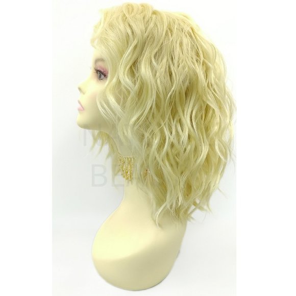 Blonde Lace Front Wavy Lob Heat Resistant Wig - Picture 2 of 5